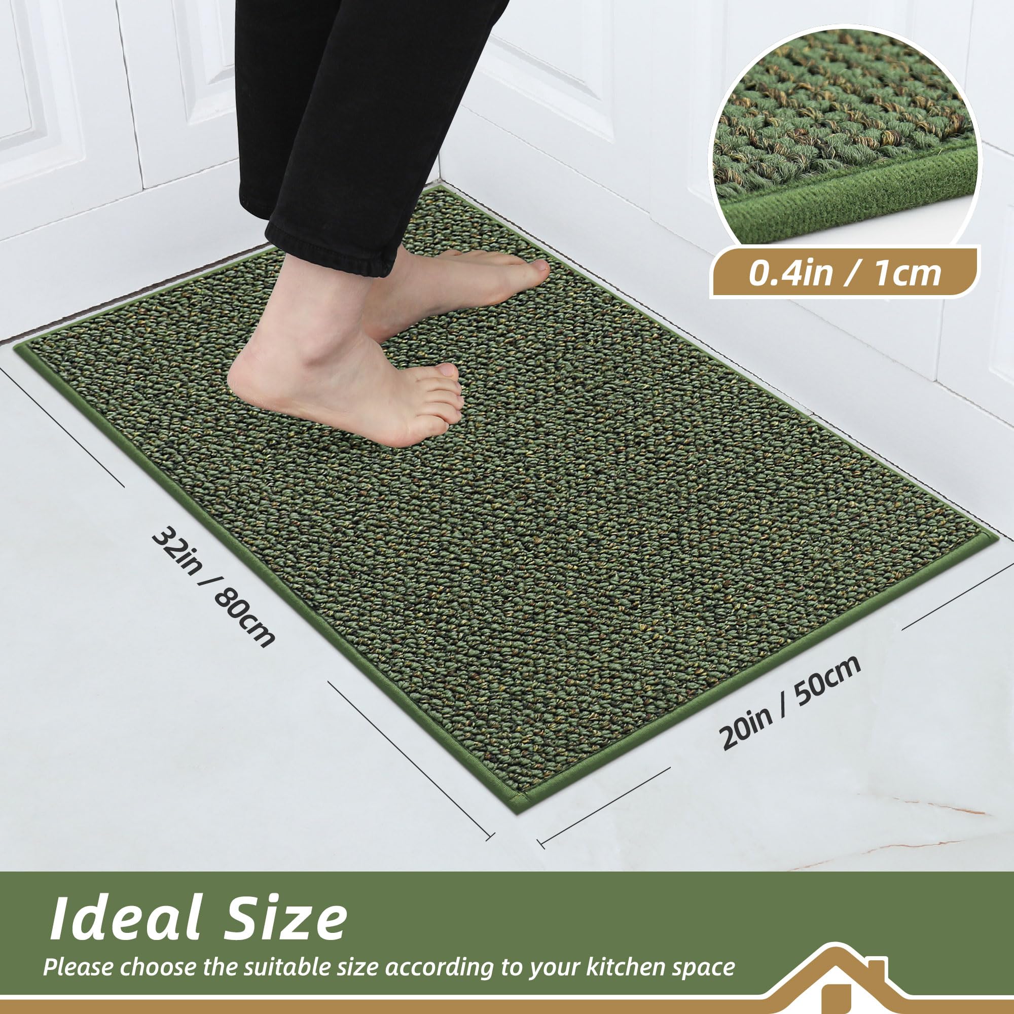 BEQHAUSE rug with non-slip backing reduces slips on wet floors.