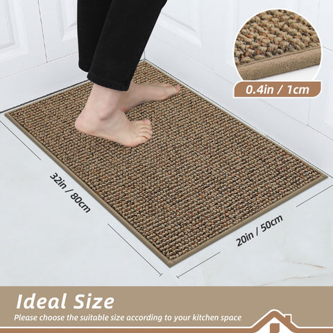 BEQHAUSE rug with non-slip backing keeps it in place on clean, dry floors.