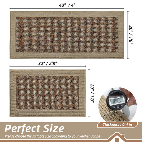 BEQHAUSE kitchen rug with non-slip backing stays in place for safe steps.