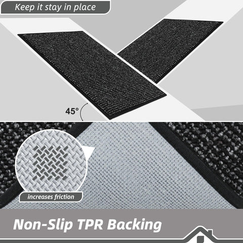 BEQHAUSE kitchen rug stain-resistant finish helps stay clean.