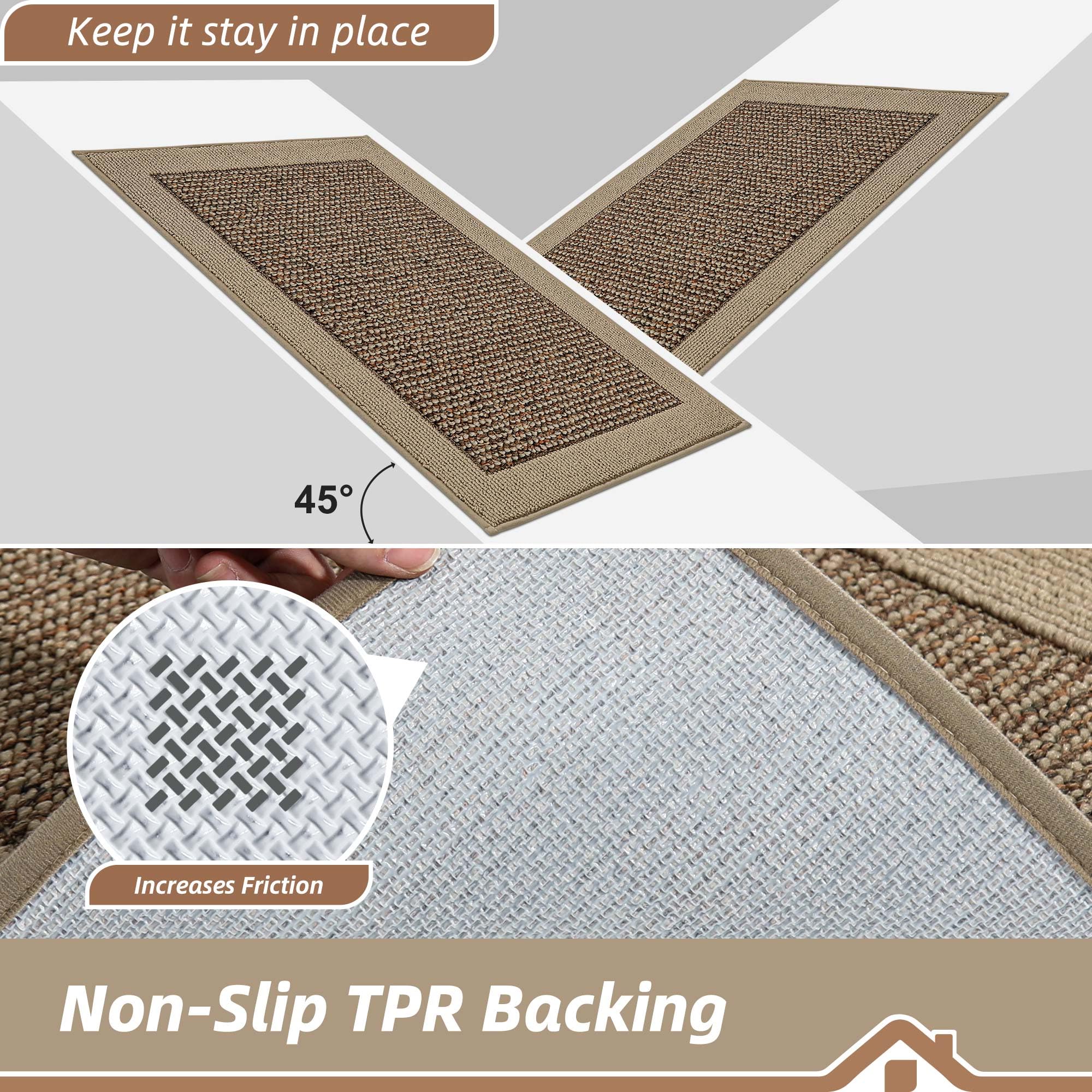 BEQHAUSE kitchen runner 20x48 inches covers larger prep areas with durability.