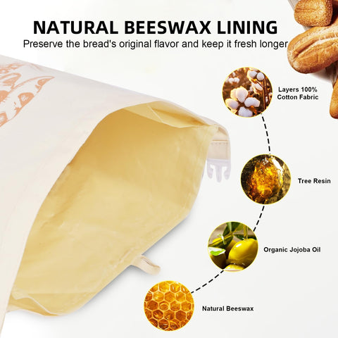 BERBAM 13x17 bread bag provides ample space for large loaves.