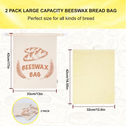BERBAM beeswax bread bag with replaceable liner for long-lasting use.