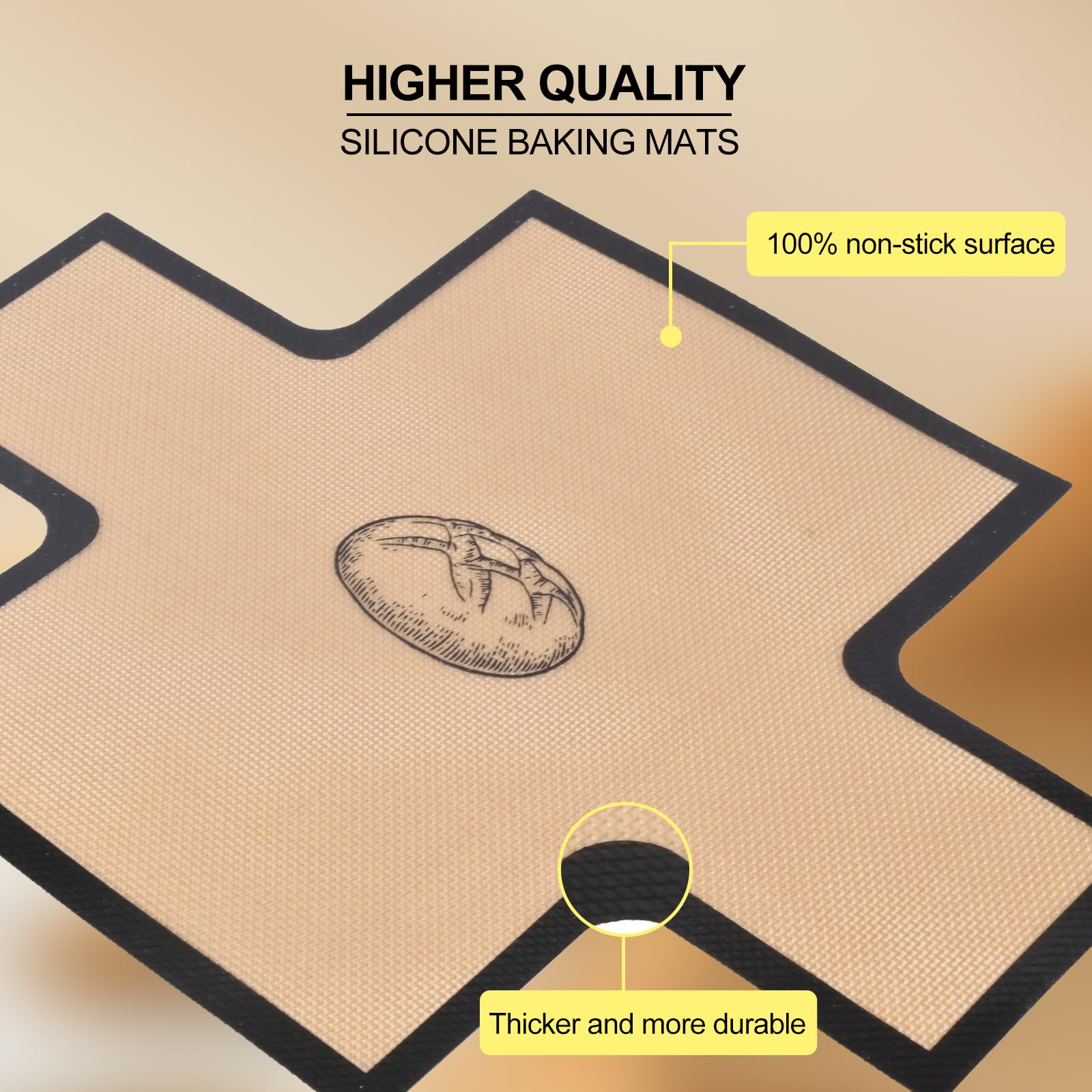BERBAM heat-resistant silicone mat handles 480F for versatile bakes.