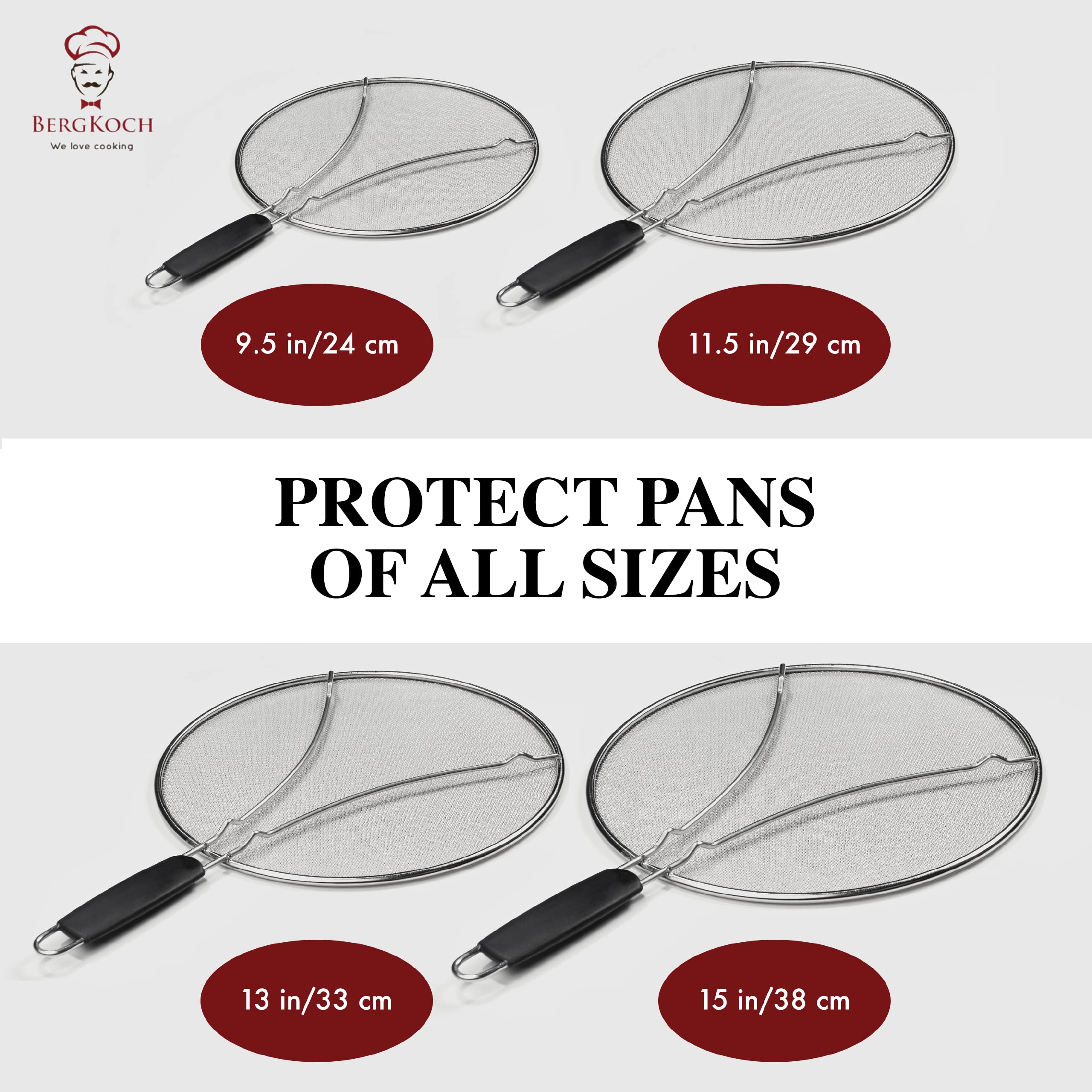 BergKoch dishwasher-safe splatter guard stays rust-free and easy to clean.