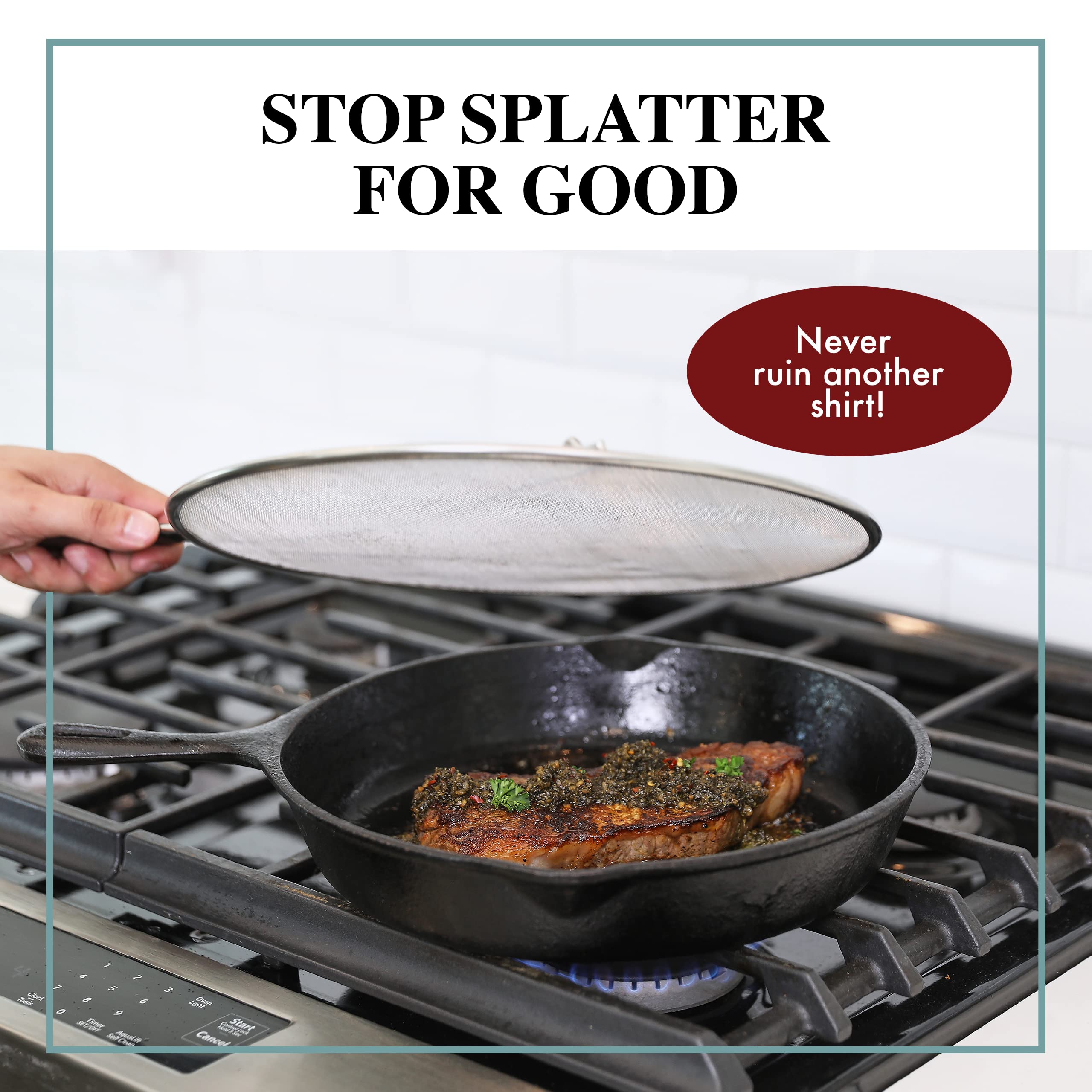 BergKoch popcorn splash guard prevents oil spray while popping corn.