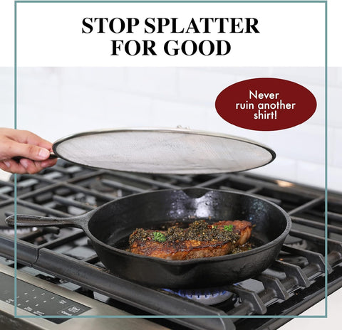 BergKoch Splatter Screen fits most pots and pans for versatile use.