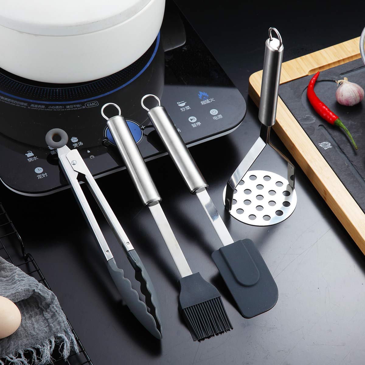 Berglander slotted spoon from 12-piece set with rust-resistant finish for sauces