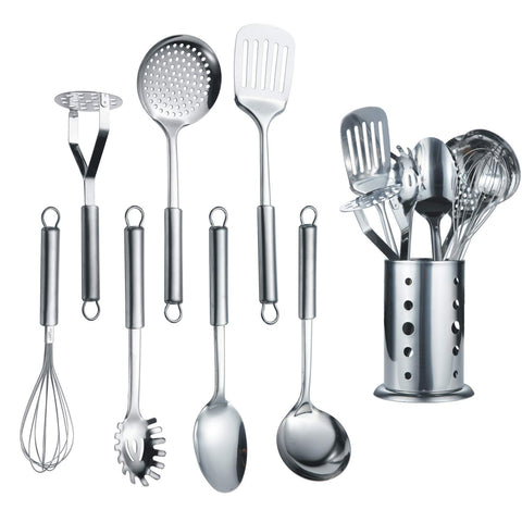 Berglander 8-piece utensil set with a dazzling mirror finish for stylish kitchen prep.