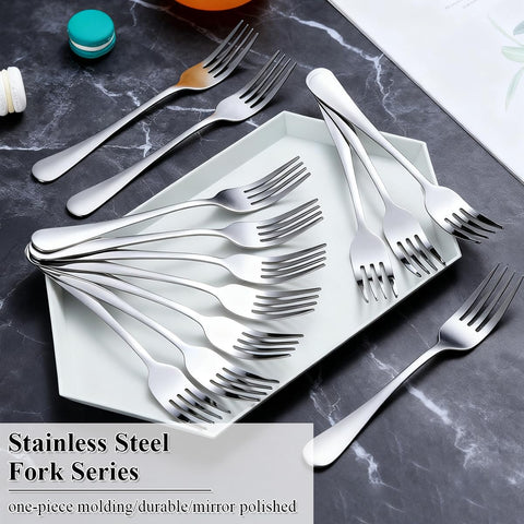 Berglander dishwasher-safe salad forks with polished surface for easy cleanup.