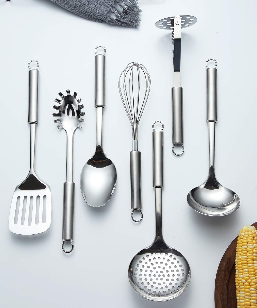 Berglander egg whisk and potato masher in stainless steel.