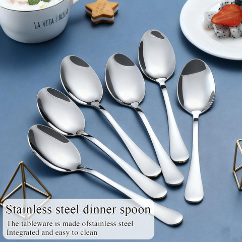 Berglander ergonomic-handle dinner spoons for comfortable daily use.