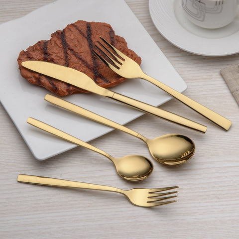 Berglander dinner spoon and fork close view emphasizing balanced grip.