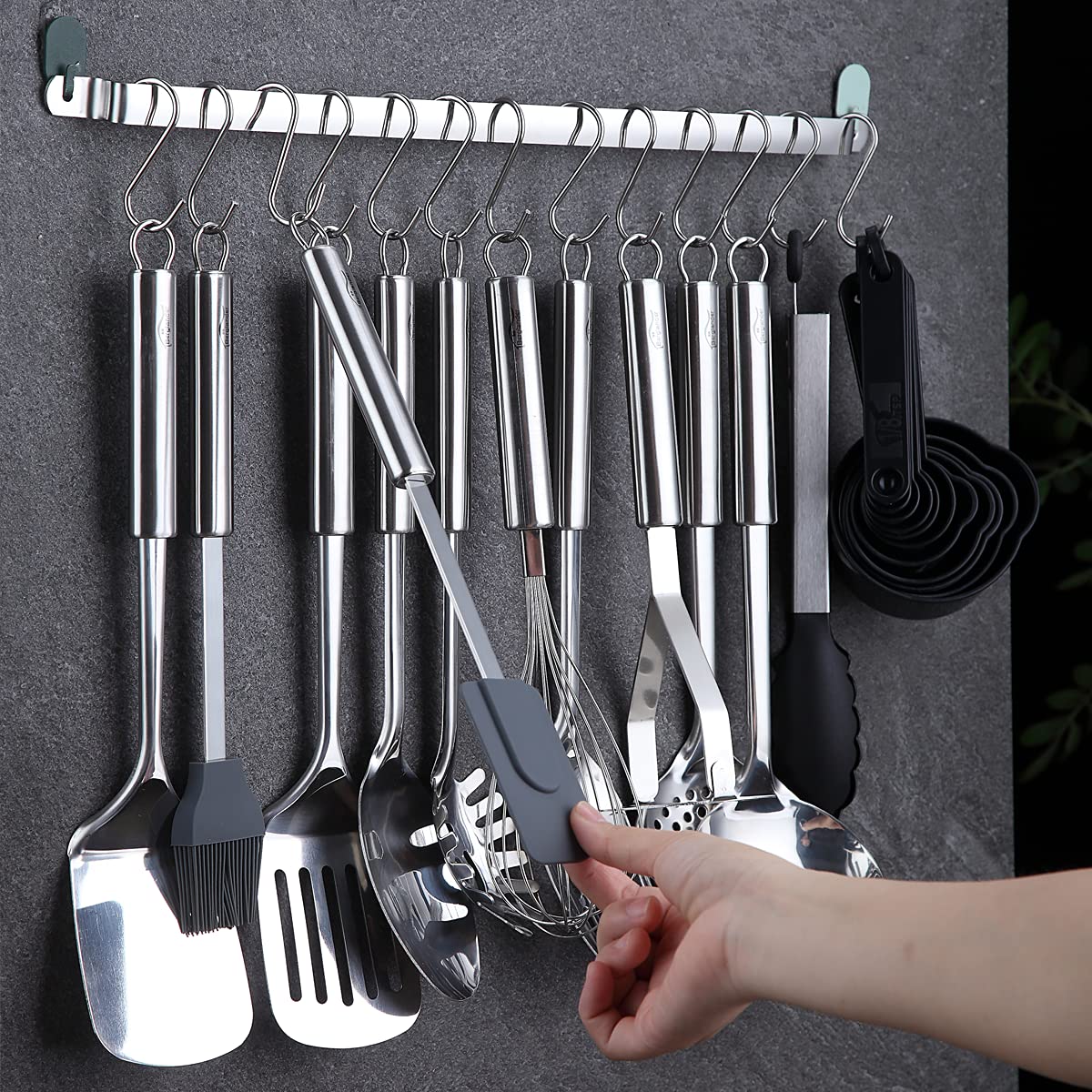 Berglander measuring cups and spoons, accurate portions for recipe prep.