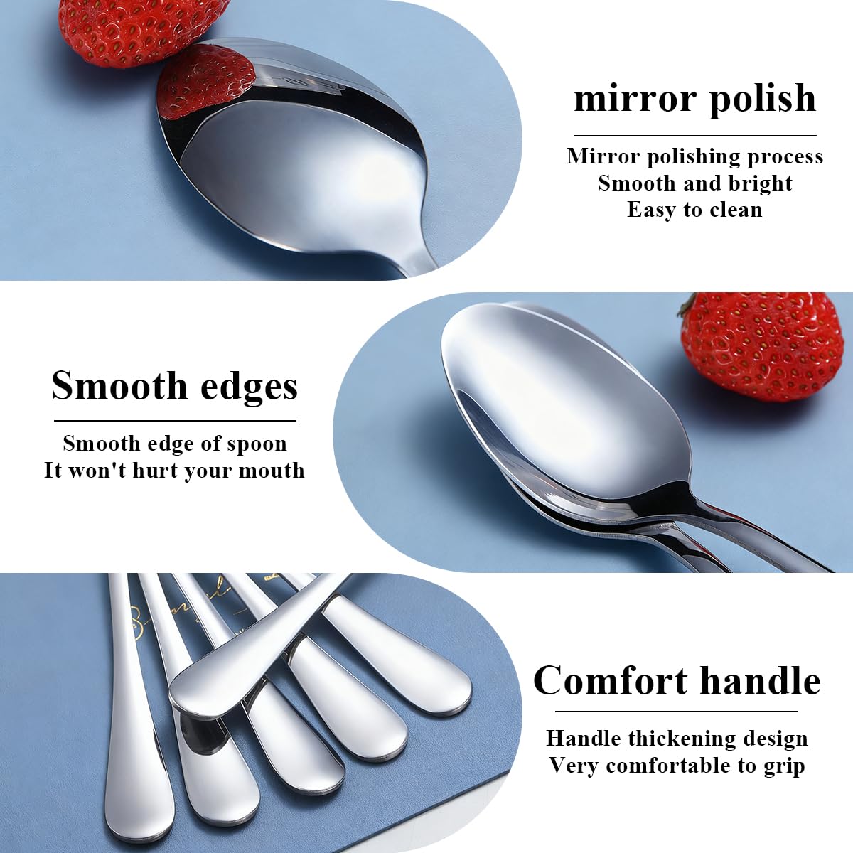 Berglander mirror-polished silverware elevates table aesthetics.