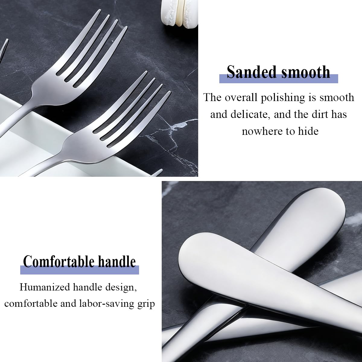 Berglander 24-piece set with a polished surface that resists buildup.