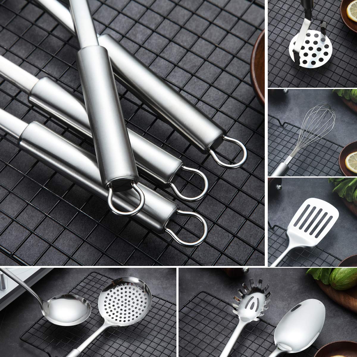Berglander skimmer with fine mesh for delicate frying and boiling.