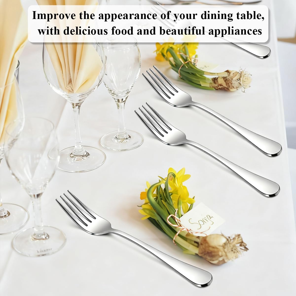 Berglander 24-piece salad forks suit weddings and events with consistent service ware.