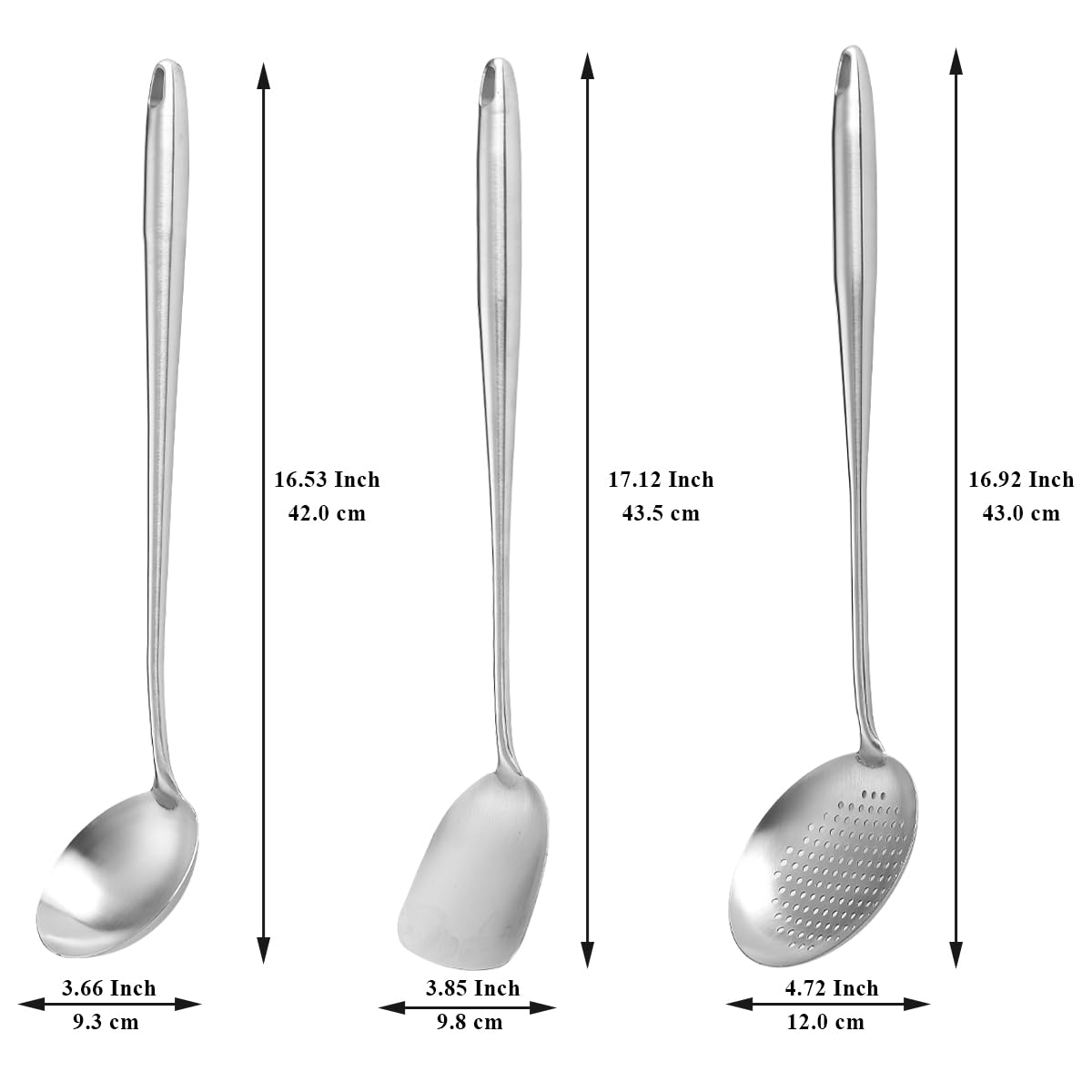 Berglander Wok Spatula Set ladle perfect for soups and broths.