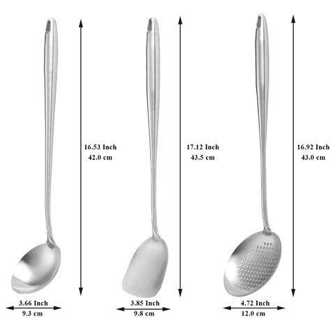 Berglander Wok Spatula Set ladle perfect for soups and broths.
