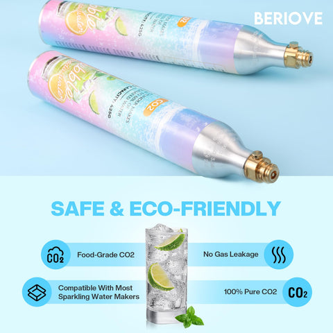 BERIOVE CO2 cylinder seal design prevents leaks during carbonation.