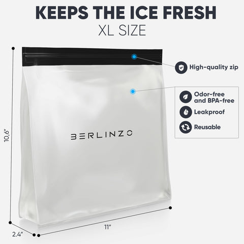 BERLINZO freezer-safe bag with clear design to see contents at a glance