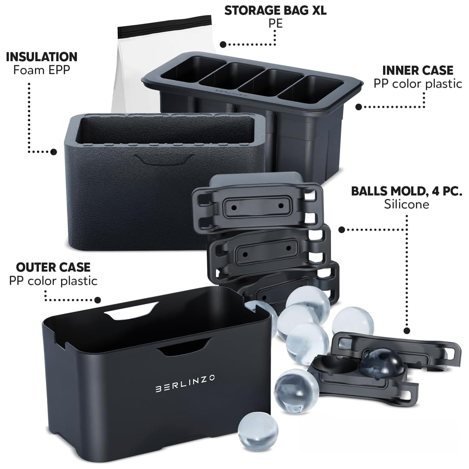 Berlinzo ice balls in a whiskey glass showcase premium presentation