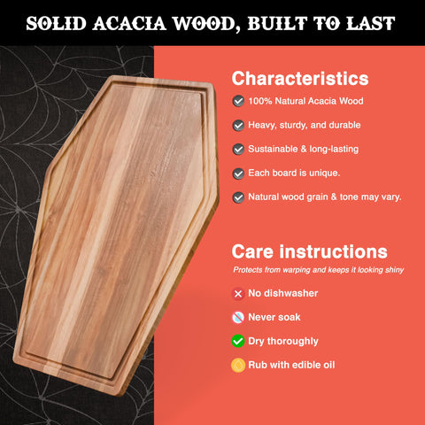 Berry Good Lunch acacia wood texture closeup highlighting durable surface