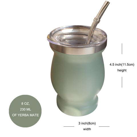 Double-wall stainless steel cup keeping drinks warm while staying light