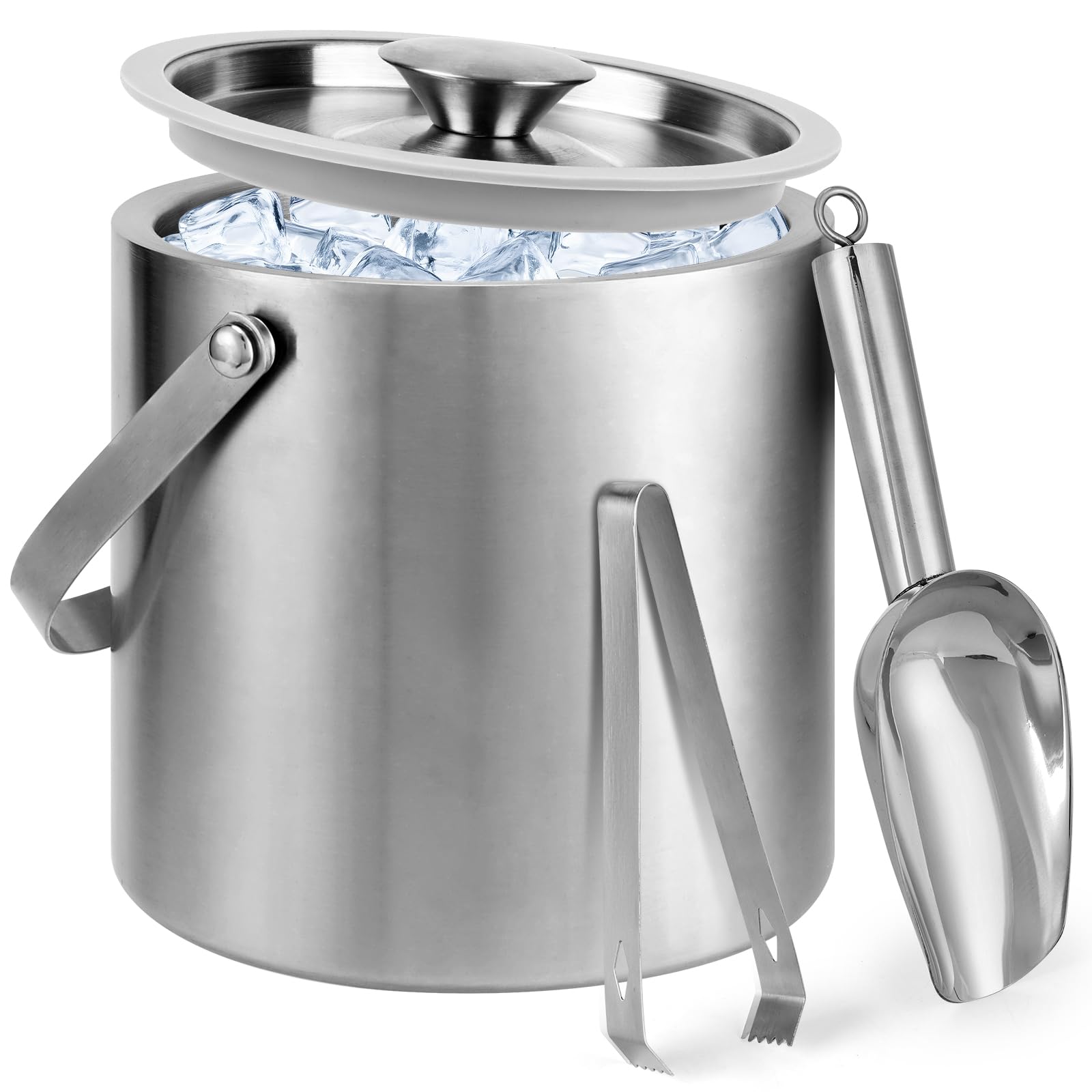 Berverra portable ice bucket double-wall insulation visible for long ice life.