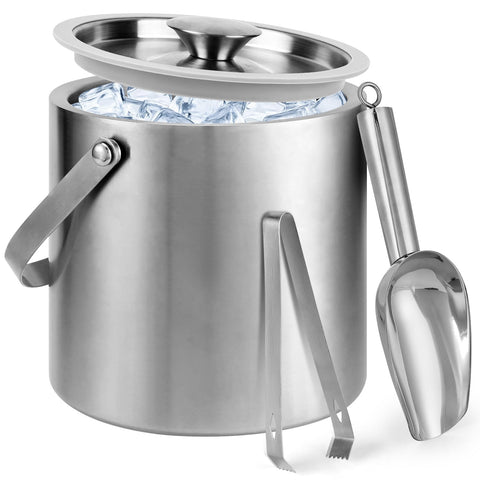 Berverra portable ice bucket double-wall insulation visible for long ice life.