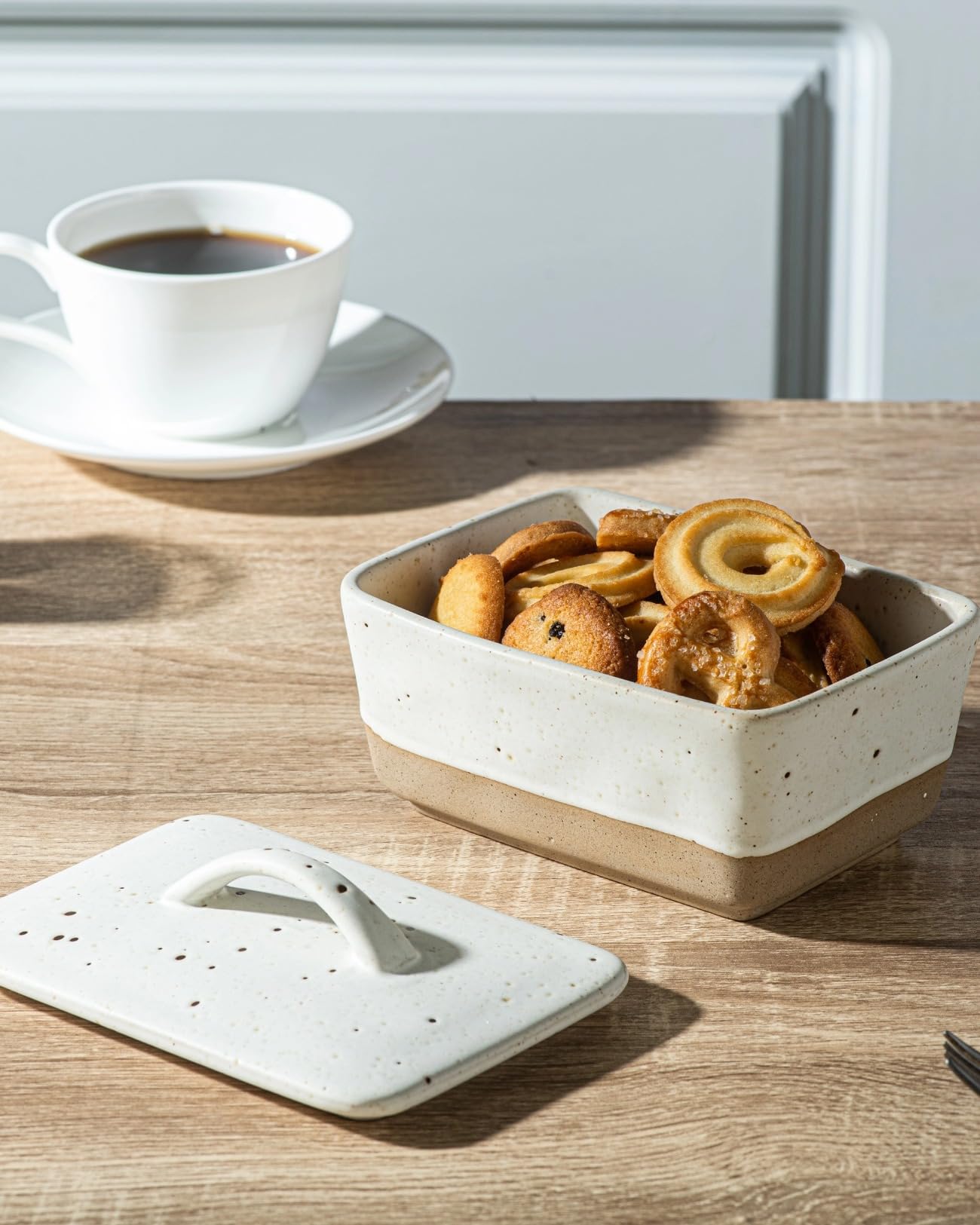 Besmeety butter dish on a kitchen counter complements many styles.