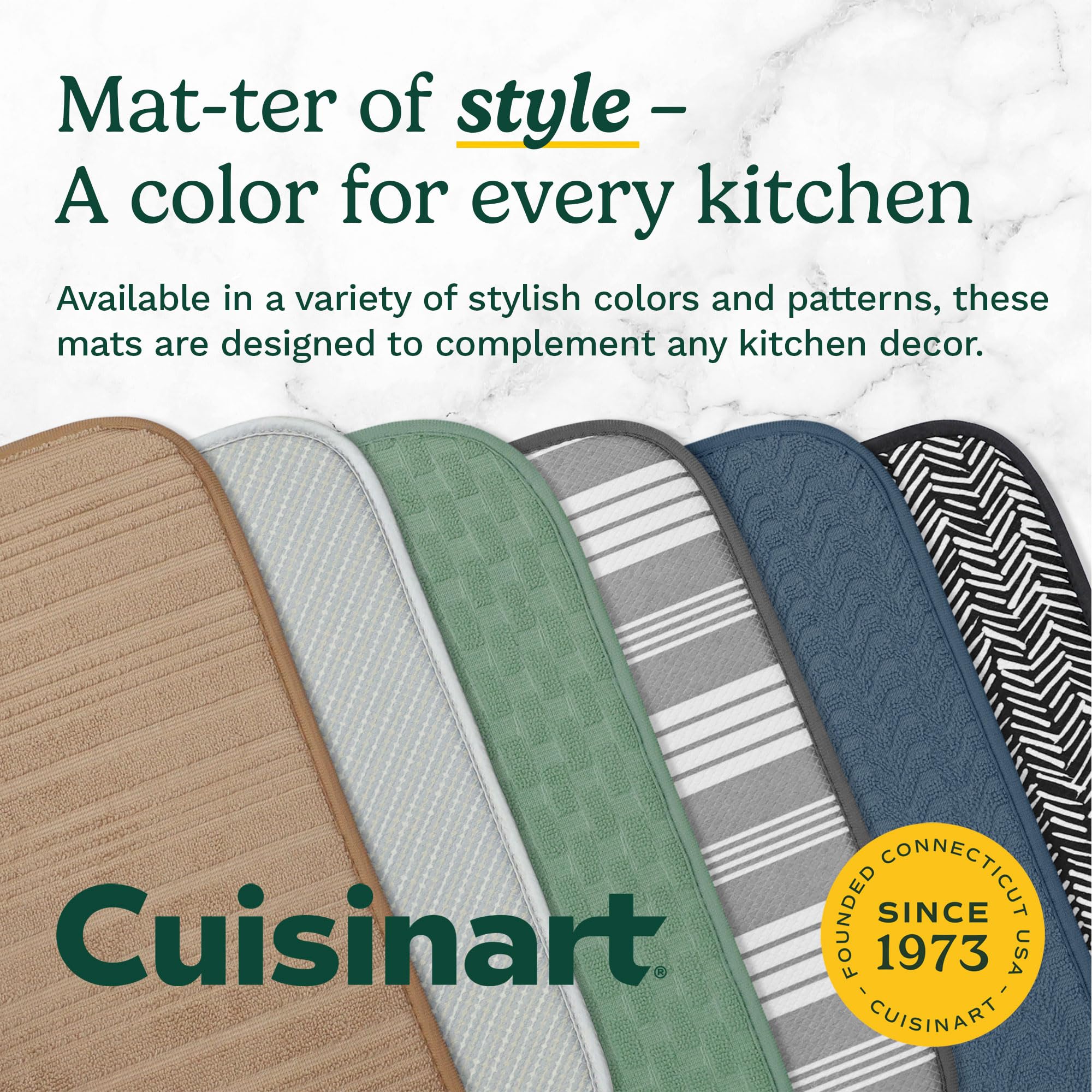 Best Brands Cuisinart dish drying mat stylish patterns to elevate kitchens.