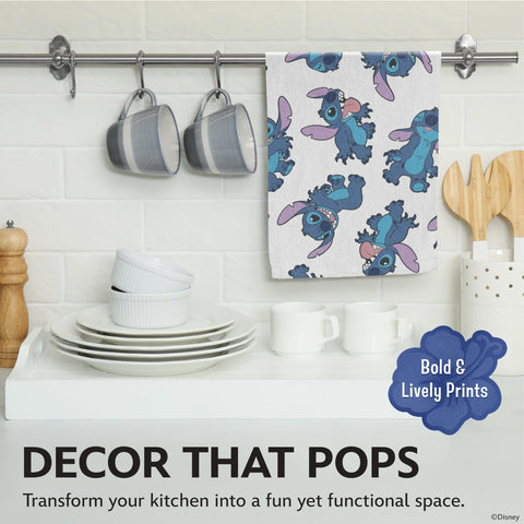 Best Brands Disney Kitchen Towels drying dishes on counter for quick drying.
