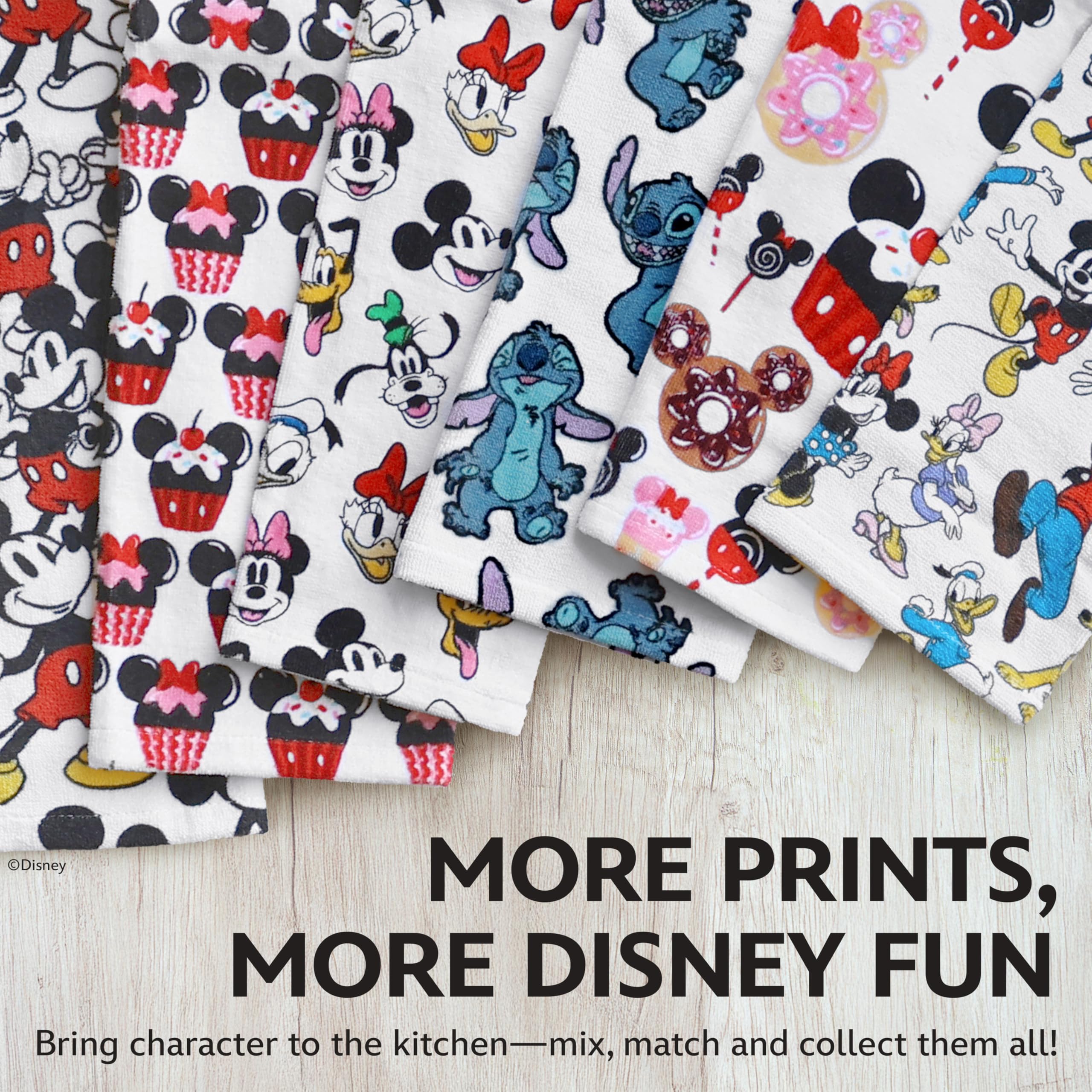 Best Brands Disney Kitchen Towels displayed on oven handle for whimsical decor.