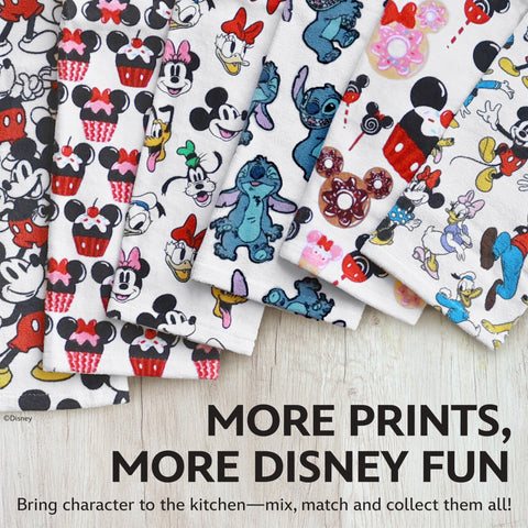 Best Brands Disney Kitchen Towels displayed on oven handle for whimsical decor.