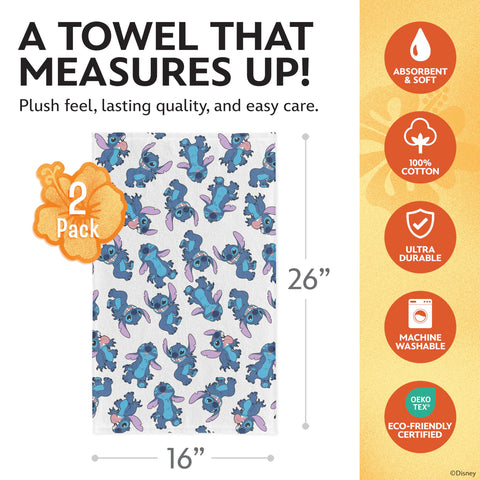 Best Brands Disney Stitch design close-up on towel for daily use.