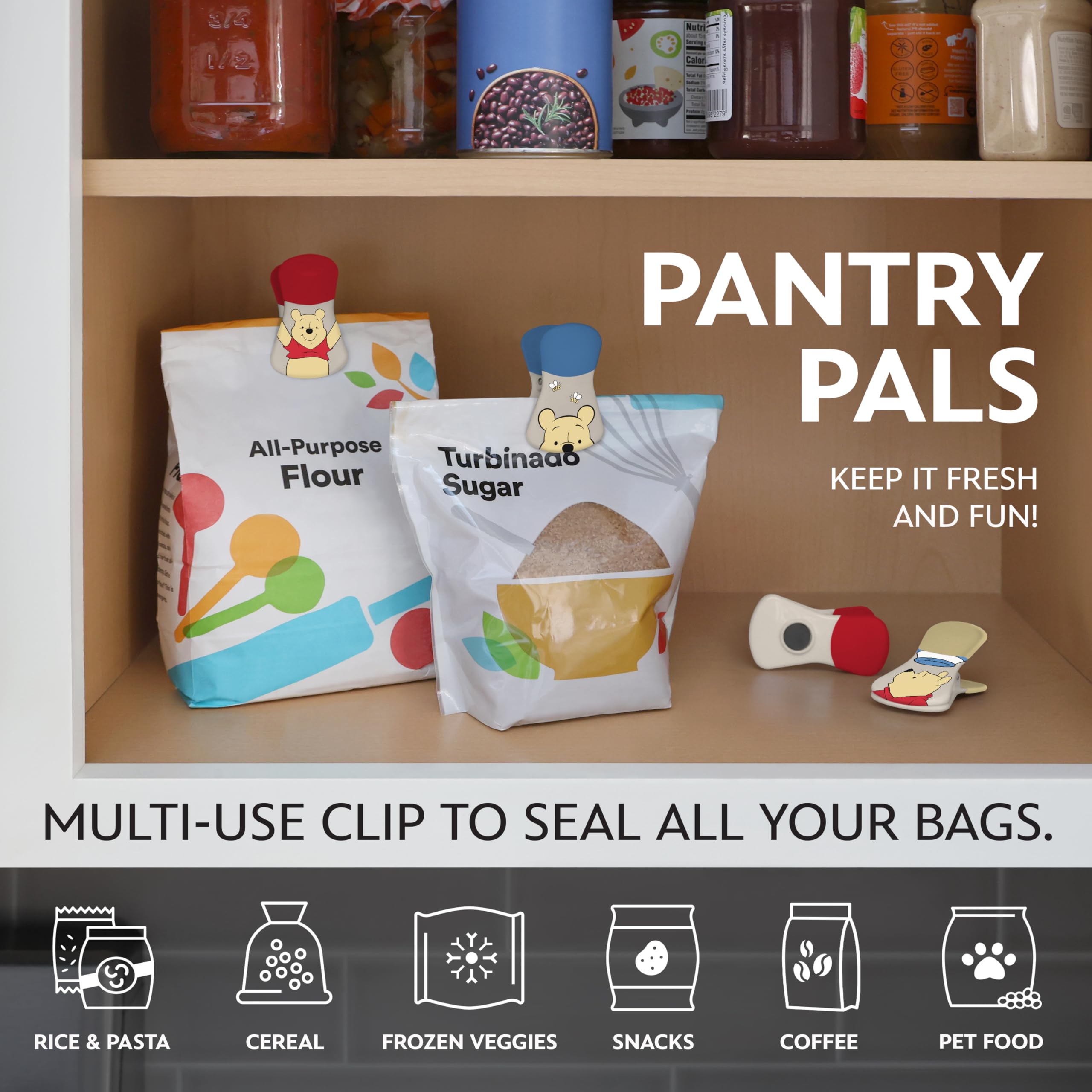 Best Brands Disney Pooh magnetic chip clip adds playful kitchen charm