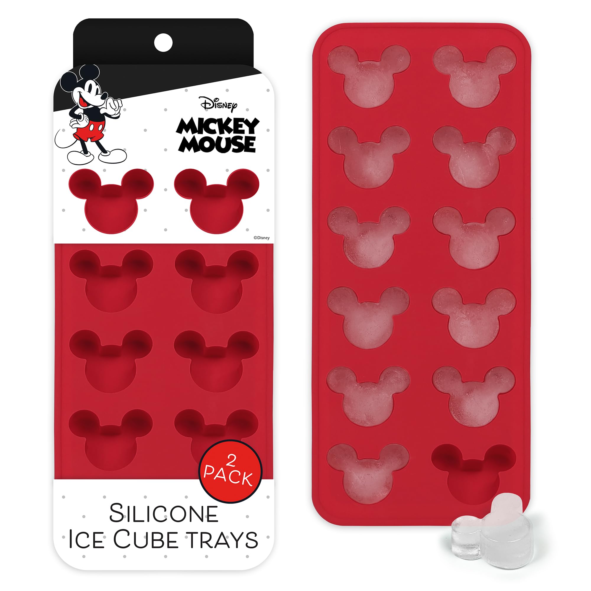 Best Brands Disney 2-pack silicone ice tray with Mickey molds for playful beverages