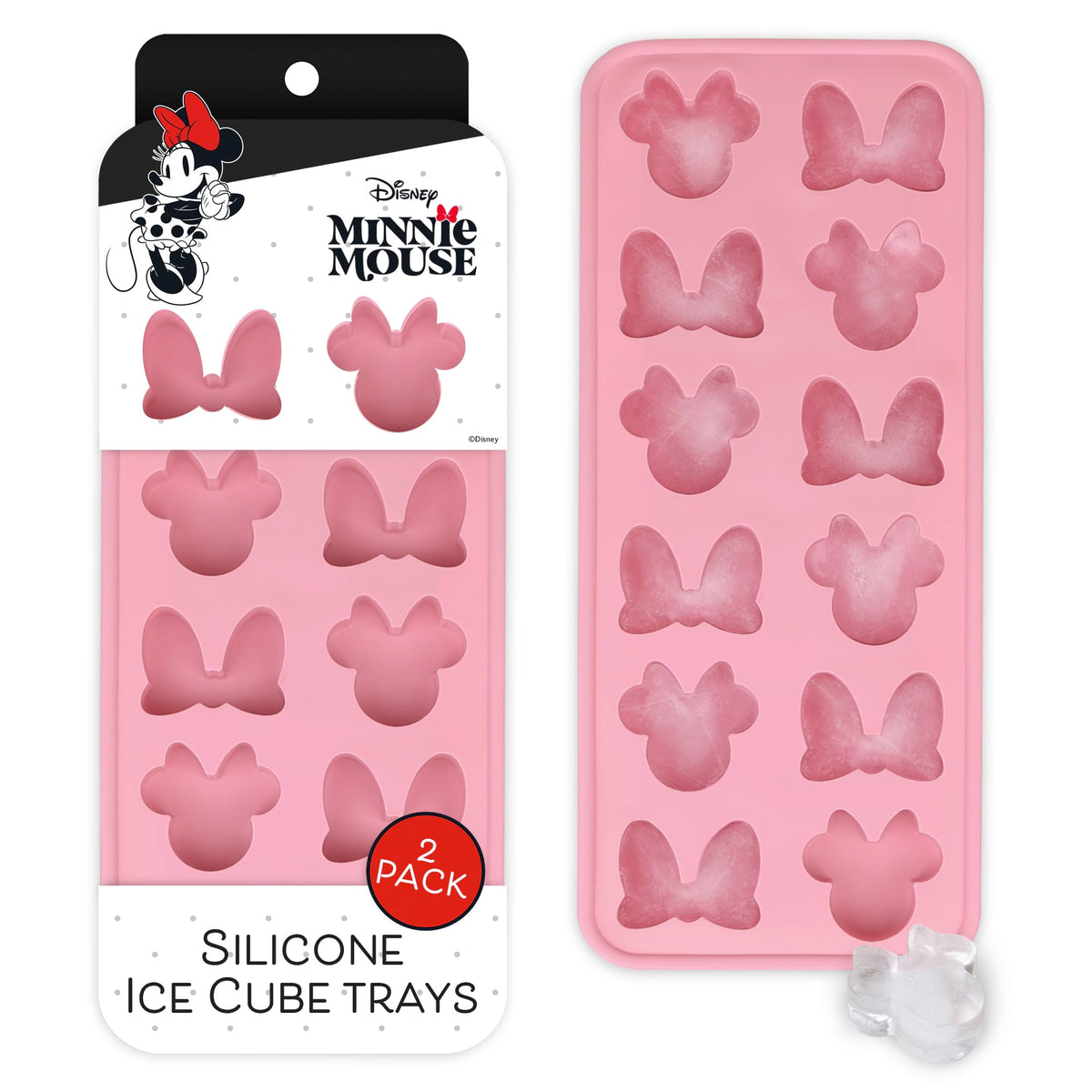 Best Brands Minnie Mouse pink ice tray – easy-release silicone molds for fun cubes.