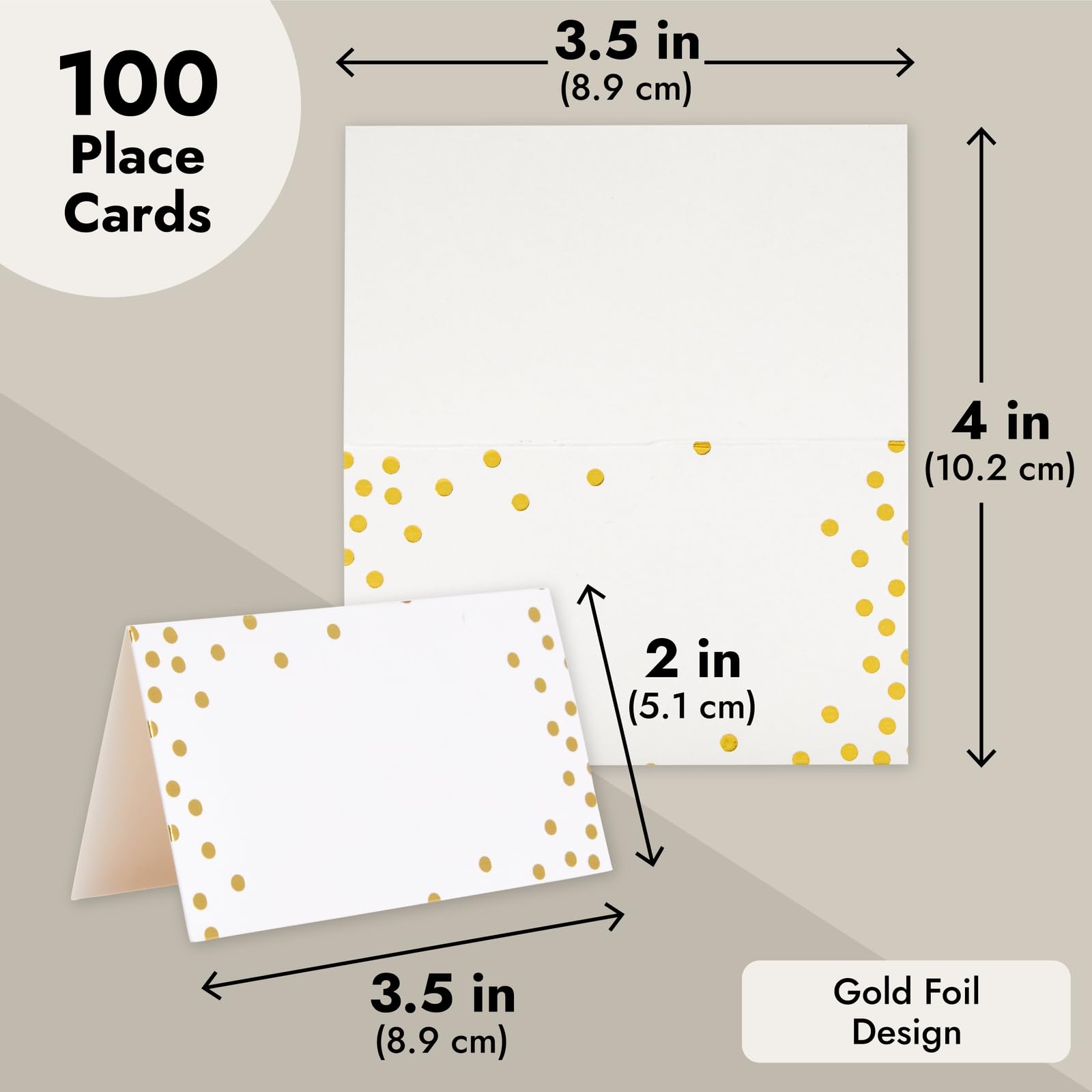 Best Paper Greetings compact 3.5x2 folded card for small place settings