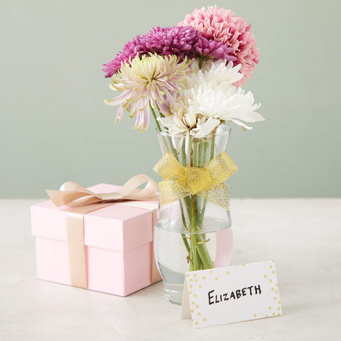 Best Paper Greetings table setting card used as a food label at buffet
