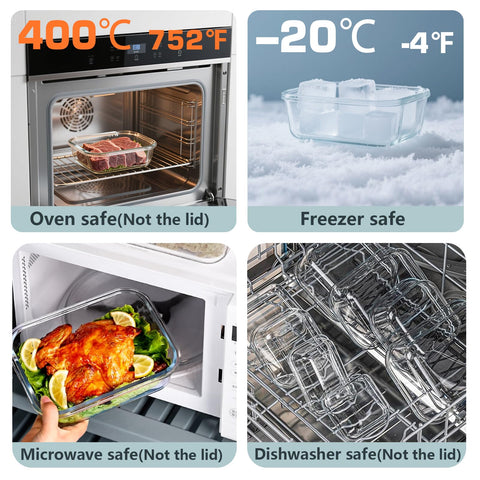 Bestfull square 800ml glass container space-saving fridge organizer