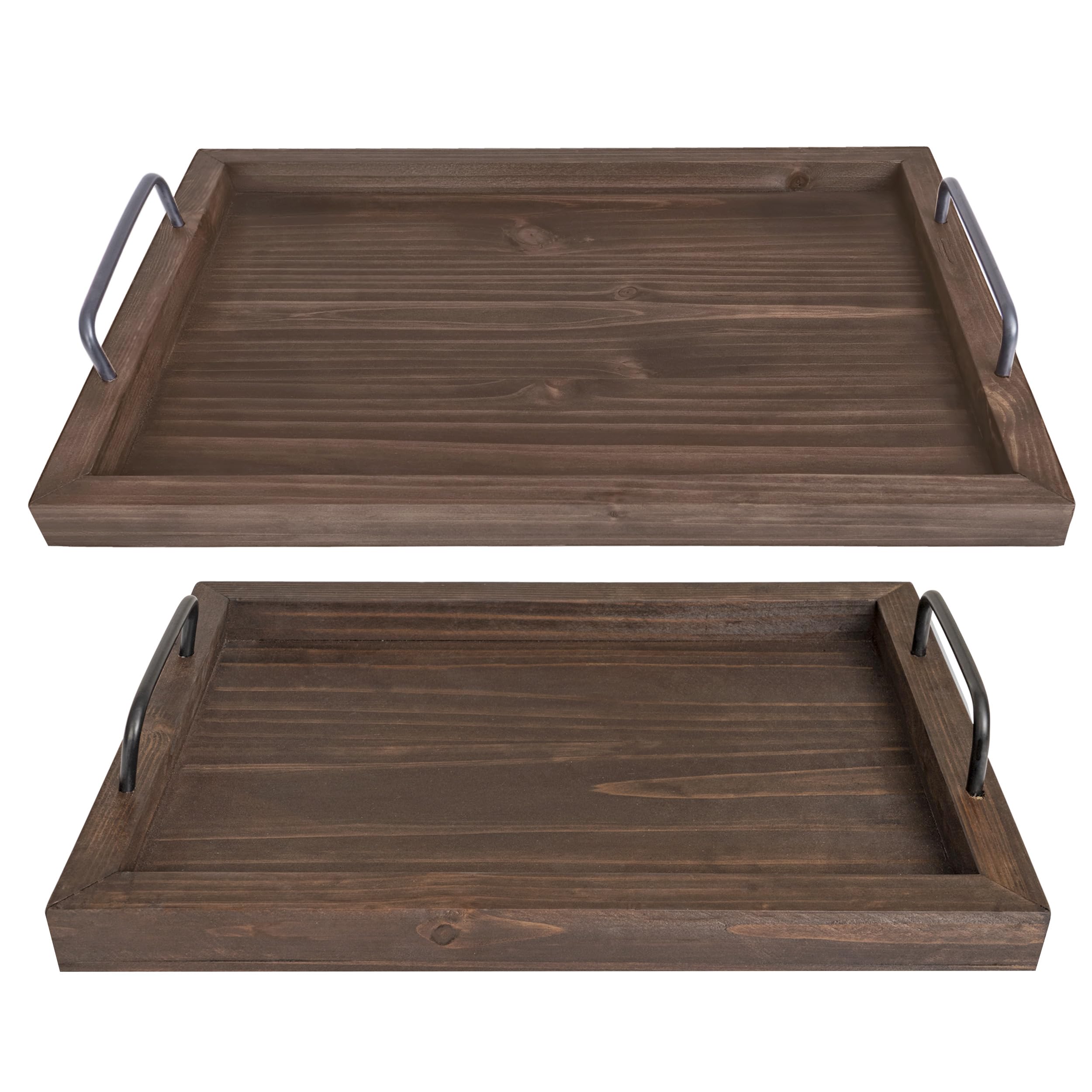 Besti rustic vintage tray set with small tray and weathered finish for elegant serving