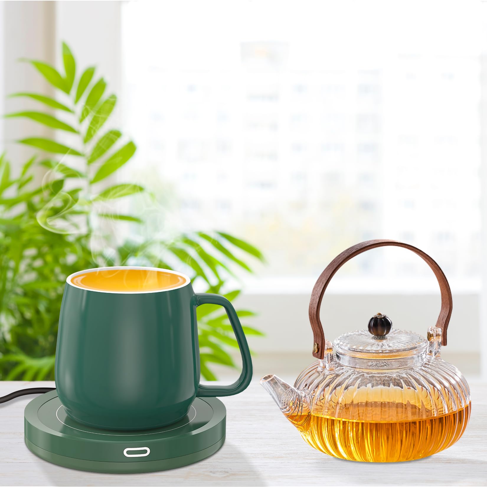 BESTINNKITS warms beverages up to 131F/55C for coffee or tea
