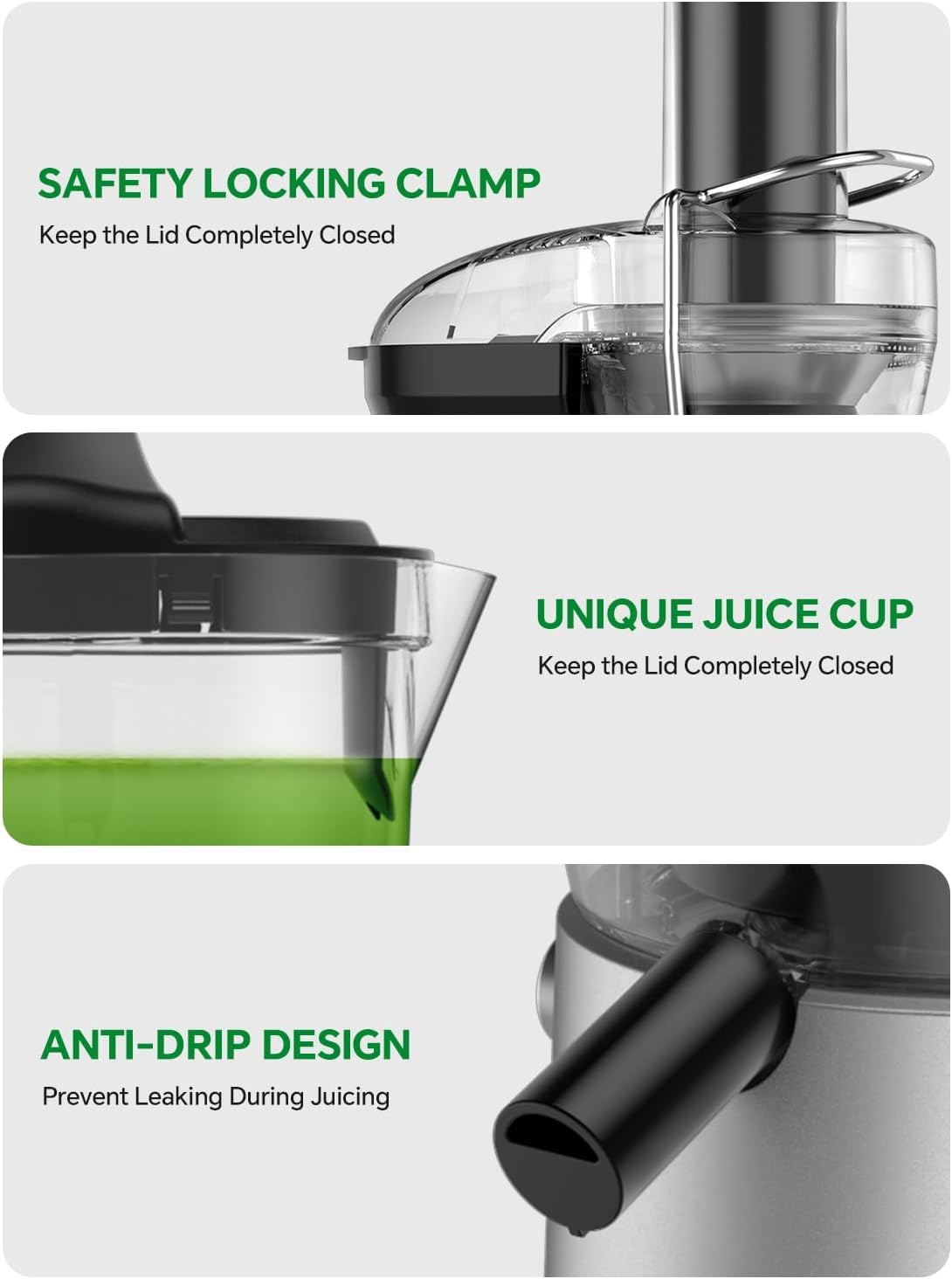 Bestome Juicer BPA-free juice cup with foam separator