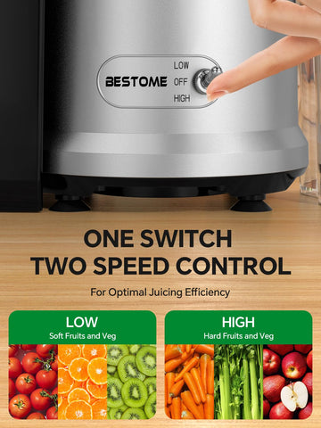 Bestome Juicer uses 304 stainless steel filter for durable performance