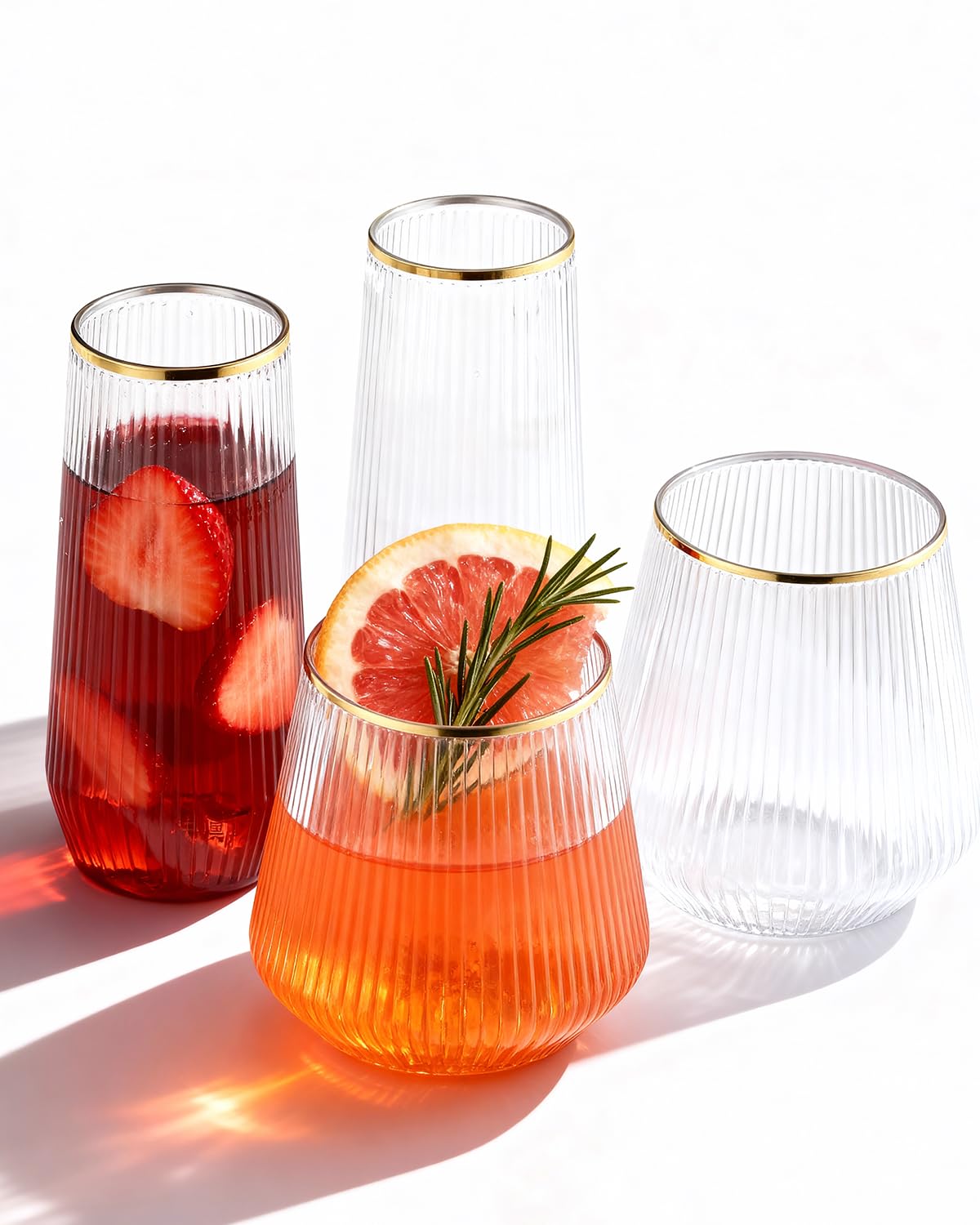 BESTSTAR 48-pack disposable ribbed origami glasses set for easy event serving.