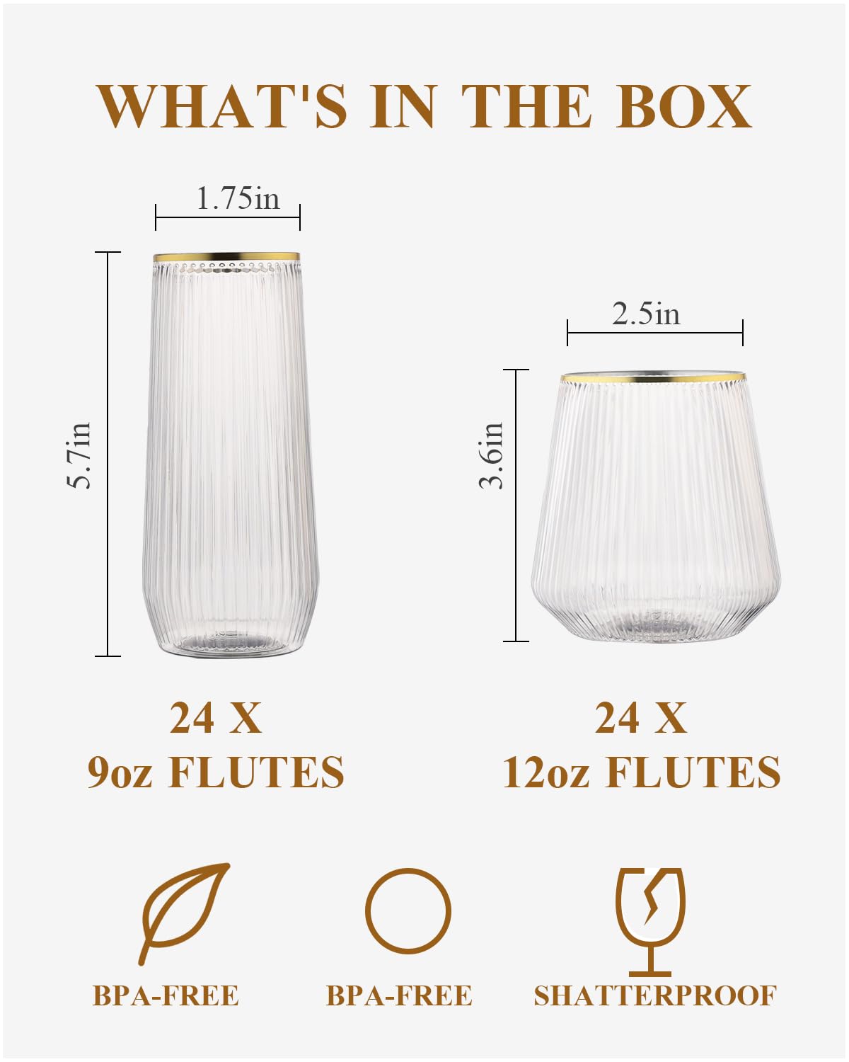 BESTSTAR 9oz stemless champagne flutes showcase elegant, spill-resistant presentation.