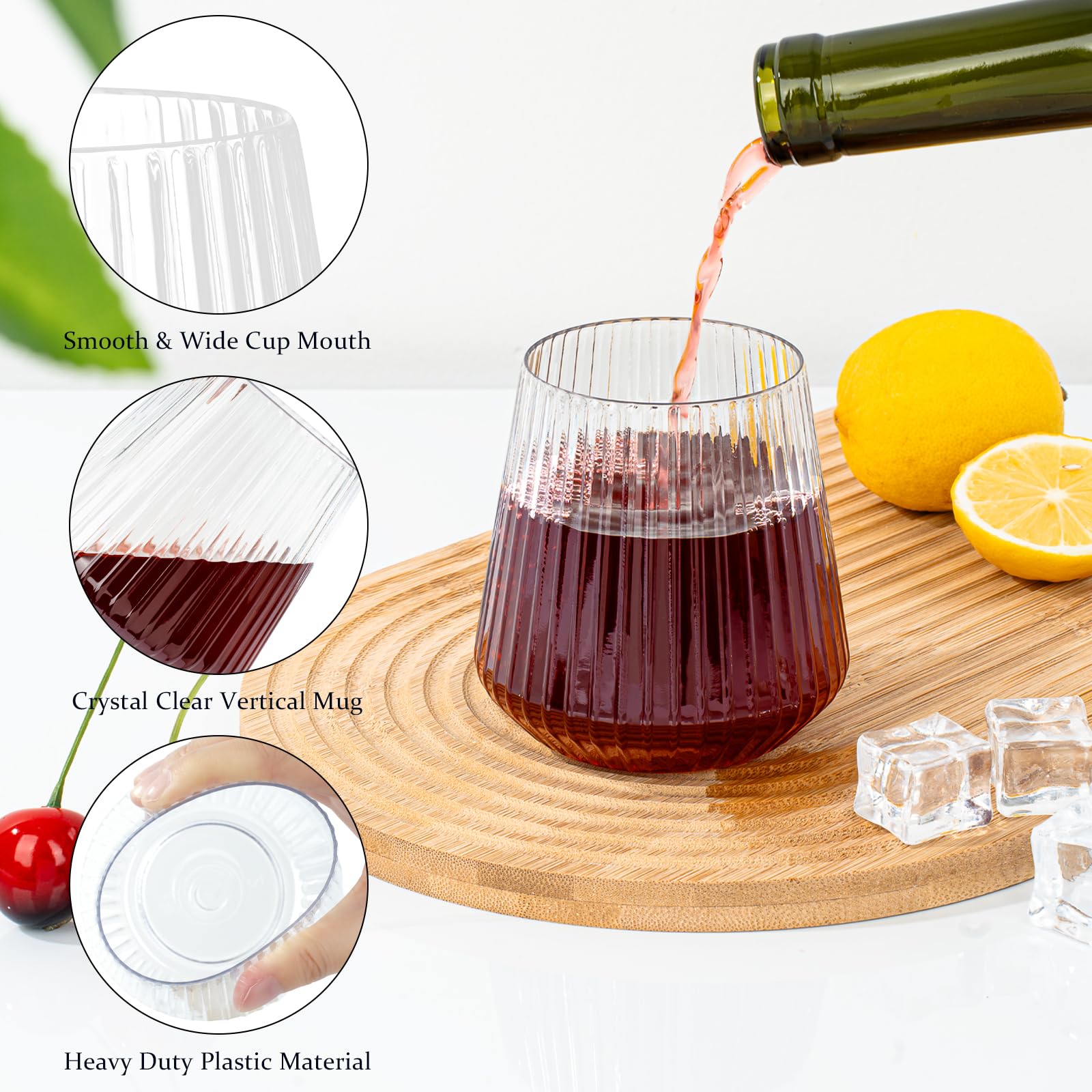 BestSTAR wine glass with anti-slip stripes for secure grip during toasts